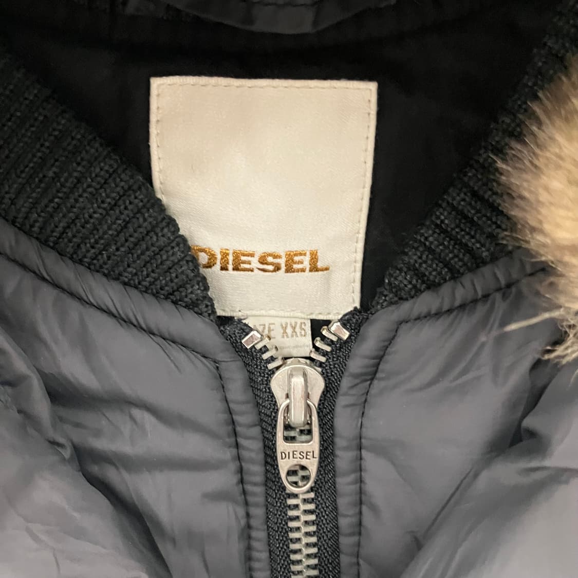 디젤 레이어드 퍼 후드 패딩 XXS 상품이미지3