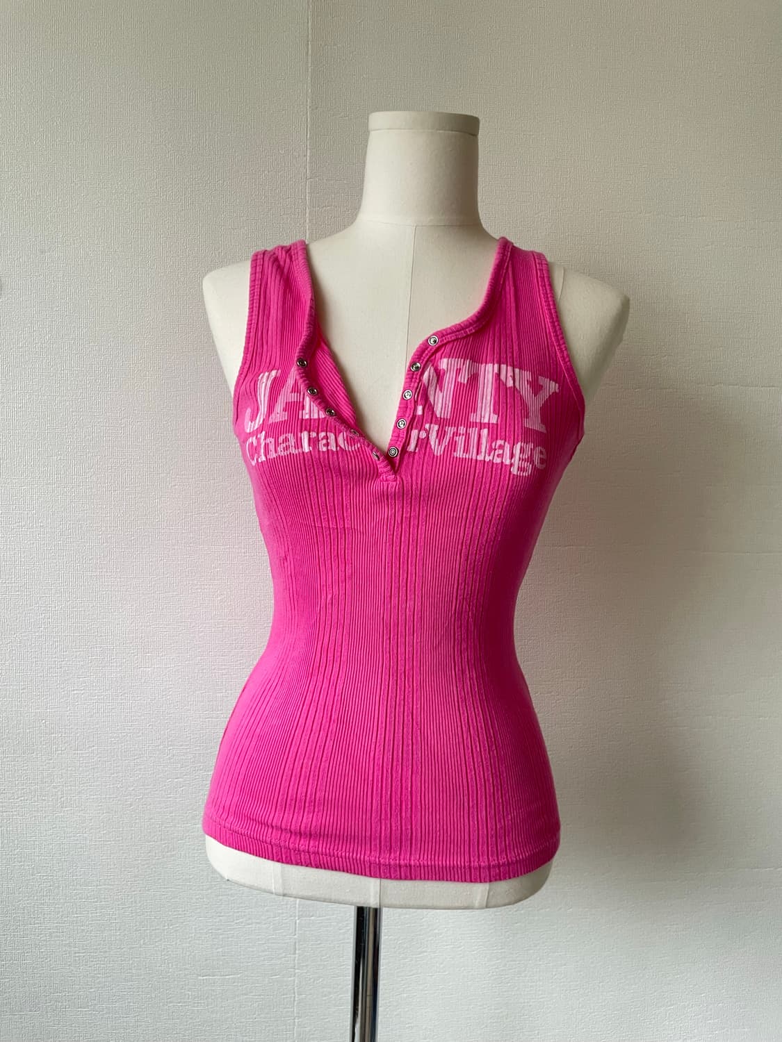Pink lettering button sleeveless 상품이미지8