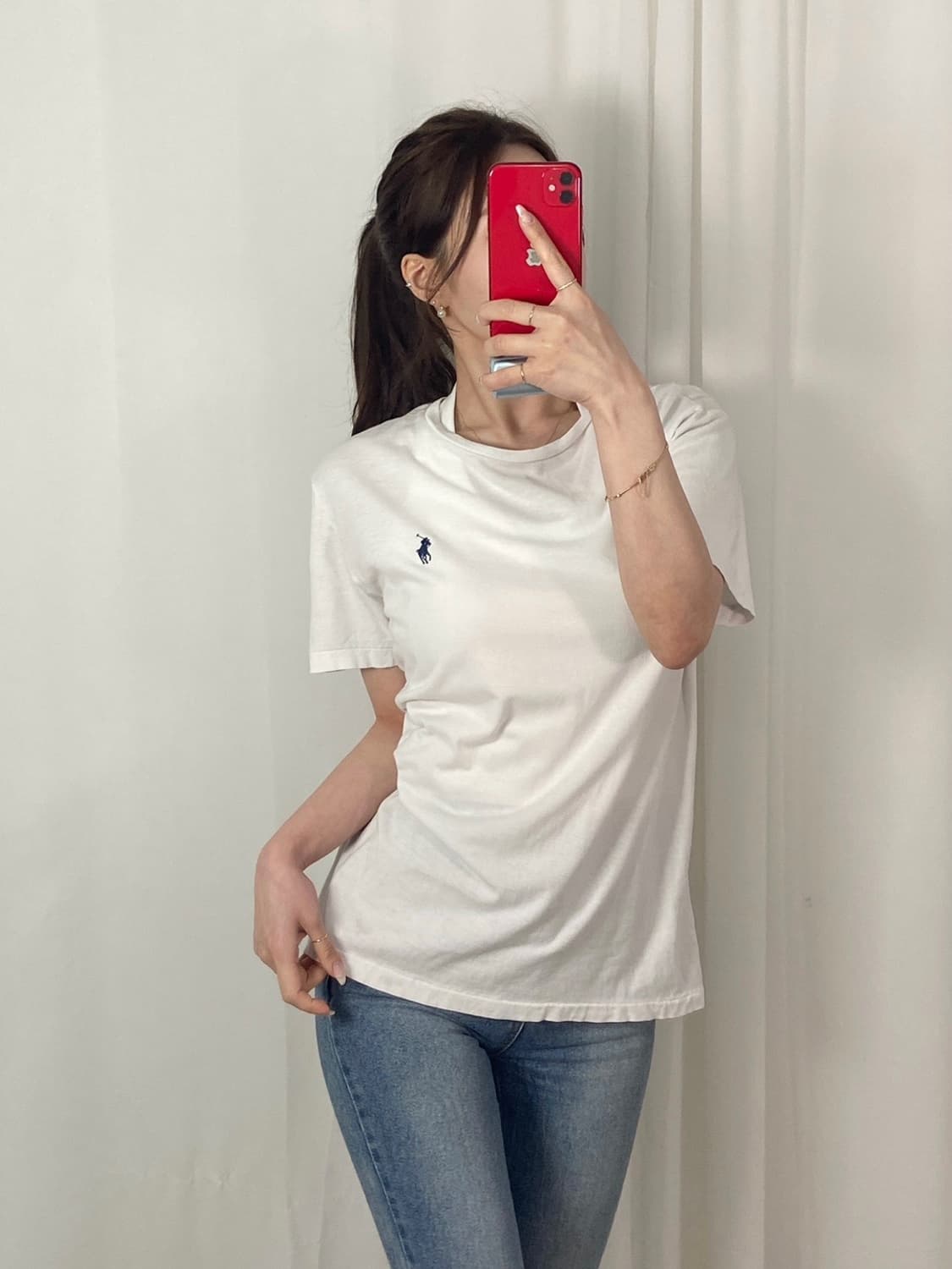 폴로 화이트 라운드티 상품이미지2