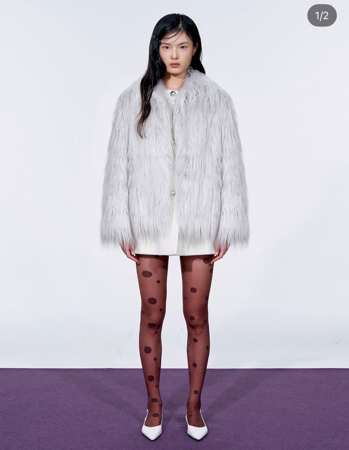 kilo 카일로 퍼자켓 닝닝 퍼자켓 롱헤어 그레이 퍼자켓  상품이미지3