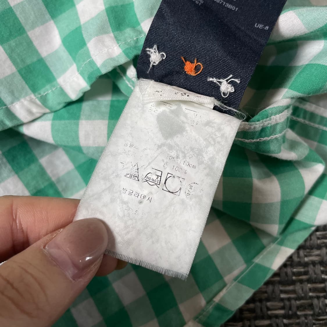  타미힐피거 미니자수 그린 체크 패턴 긴팔 셔츠 빈티지핏 XL 상품이미지9