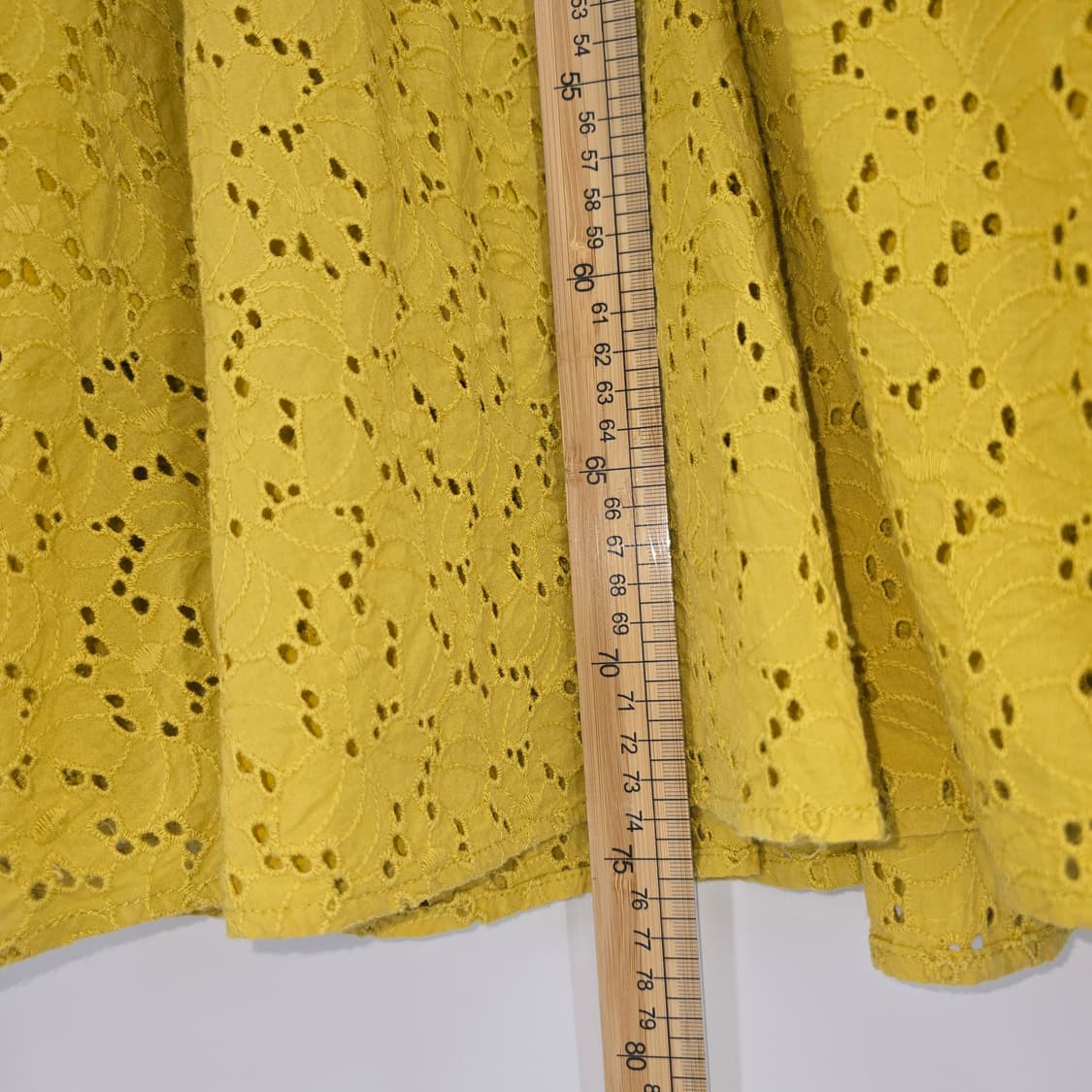 빈티지 레이스 롱스커트 옐로우 밴딩 스커트 여성 데이트룩 상품이미지2