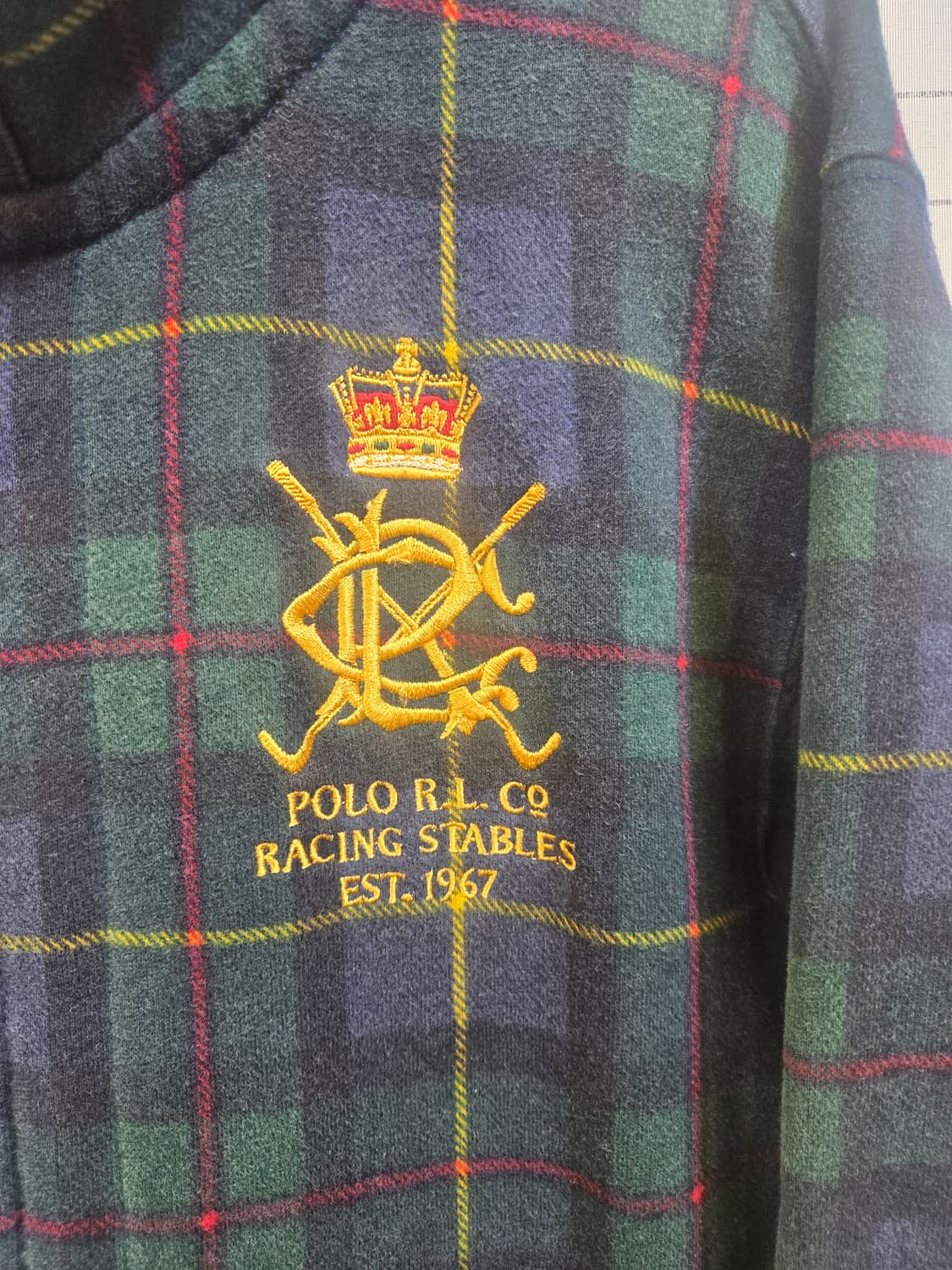 폴로 랄프로렌 타탄 체크 후드집업 M 상품이미지4