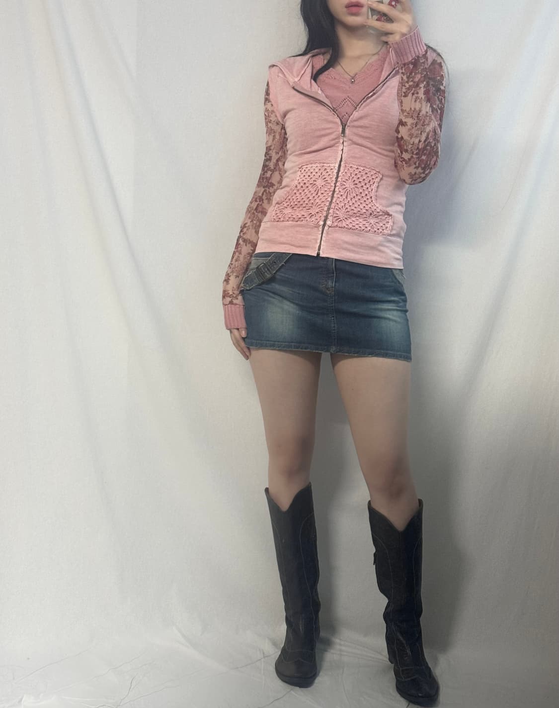 모티프 포켓 피그먼트 후디드 베스트 집업  상품이미지3
