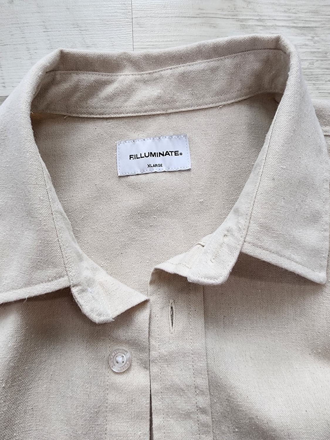 필루미네이트 베이지 오버핏 셔츠 XL(105~110)115가능 남자 남방 상품이미지6