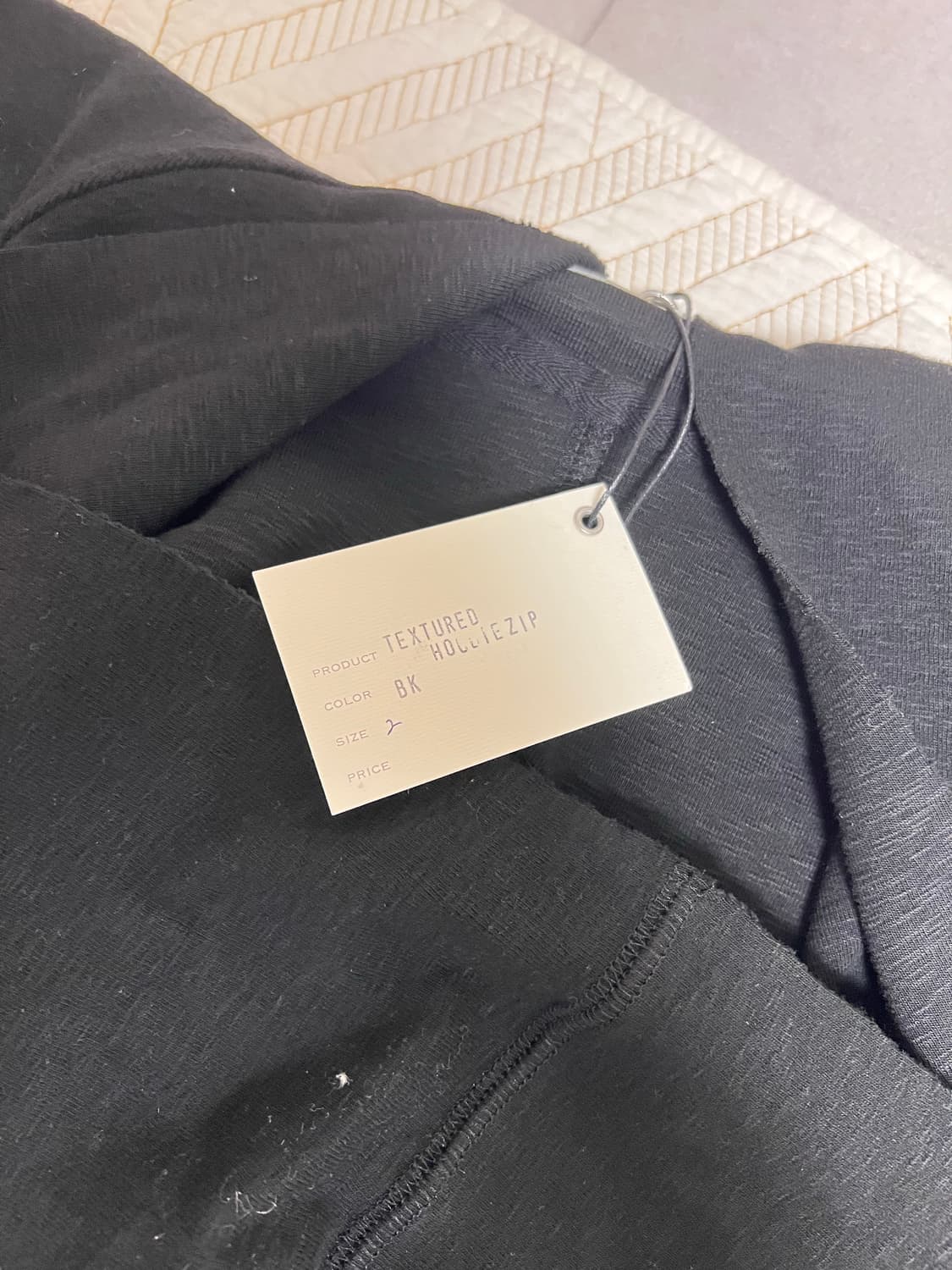 모노프리베 텍스쳐 후드집업 블랙 2 사이즈 상품이미지5