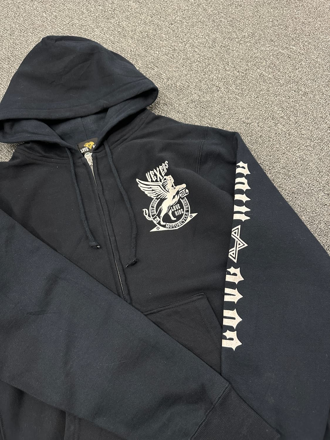 L) 재패니즈 빈티지 모터사이클 프린팅 후드집업 상품이미지3