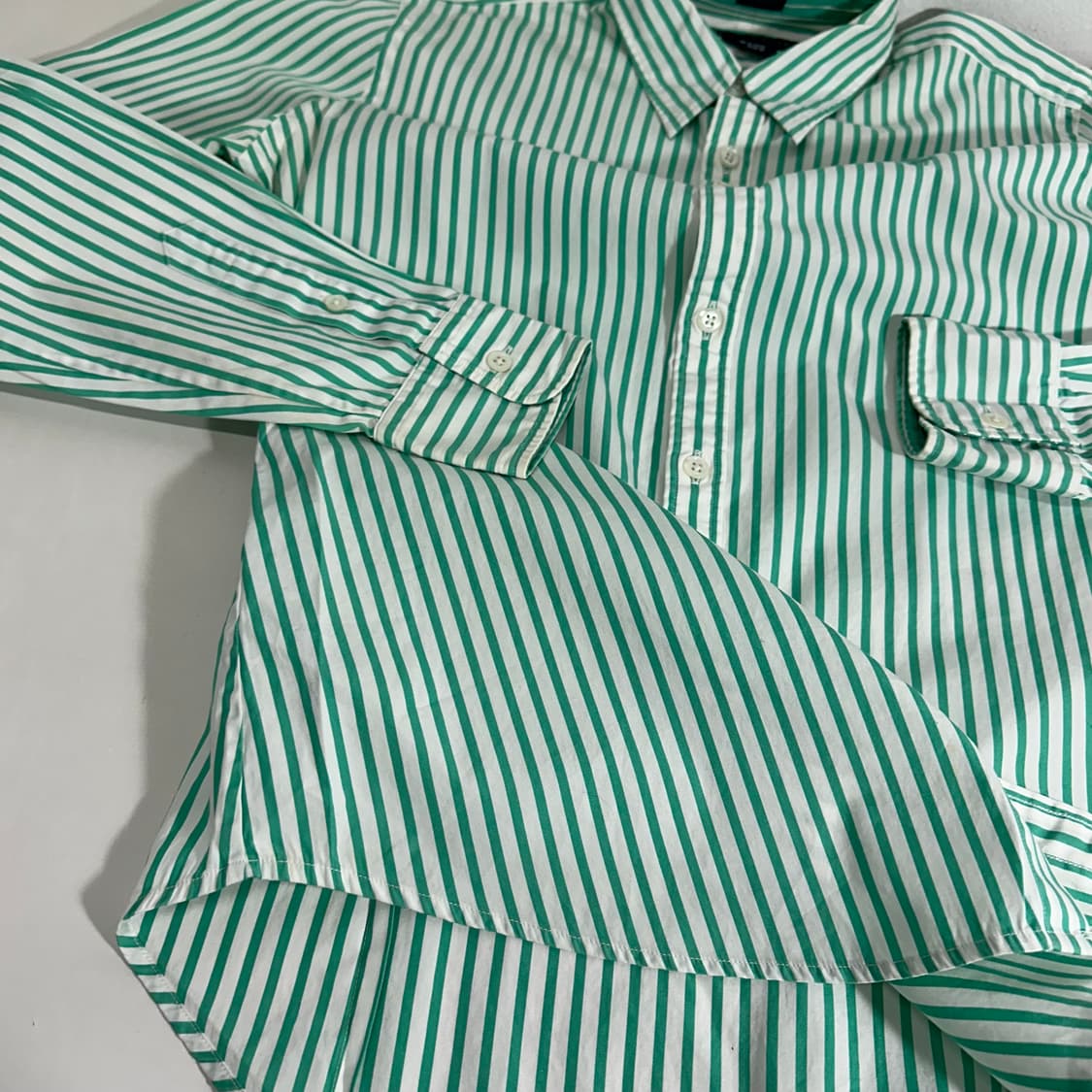 우먼S-M 폴로 랄프로렌 민트 스트라이프 셔츠 상품이미지4