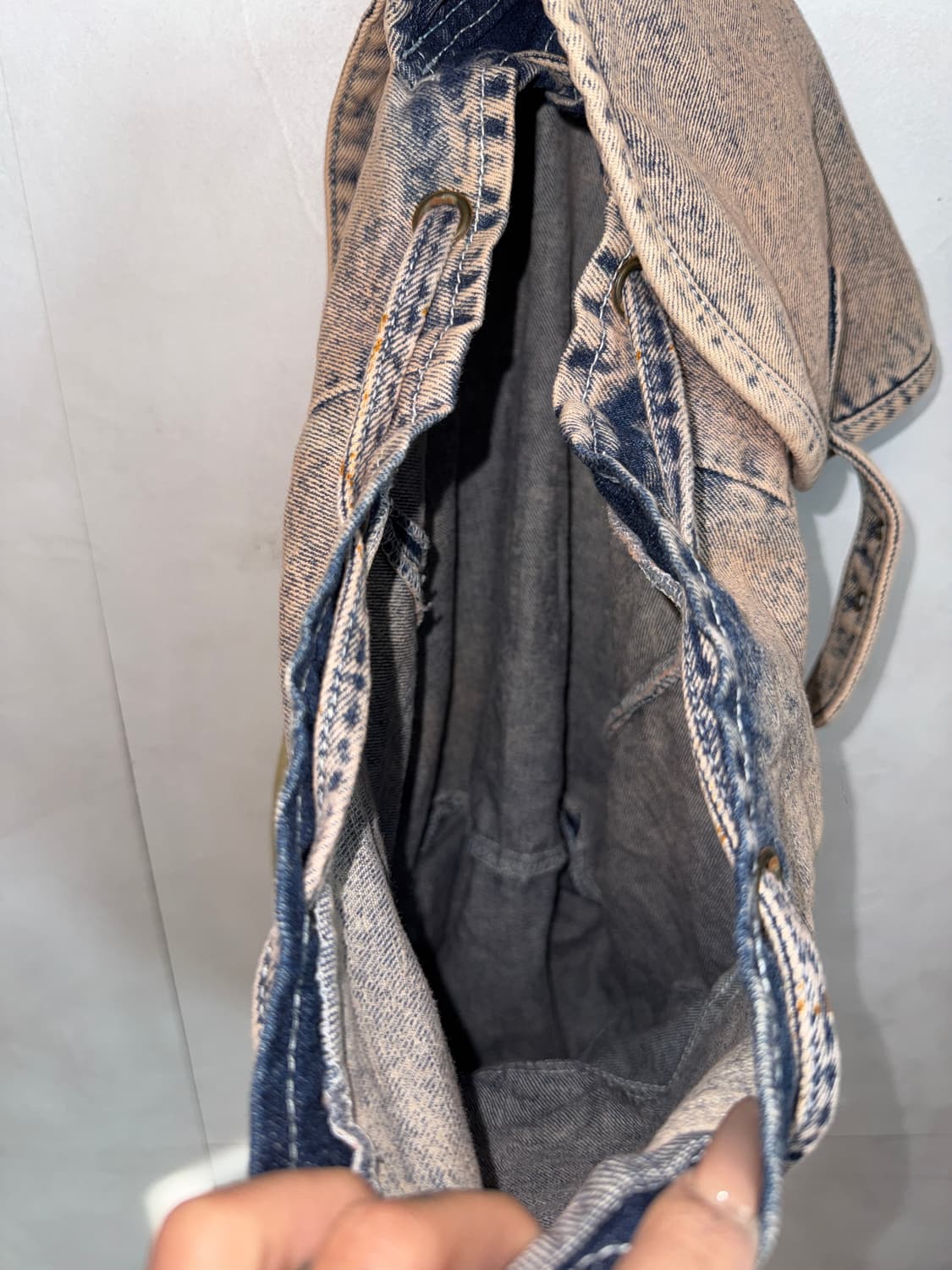 Vintage pink washing denim backpack  상품이미지4