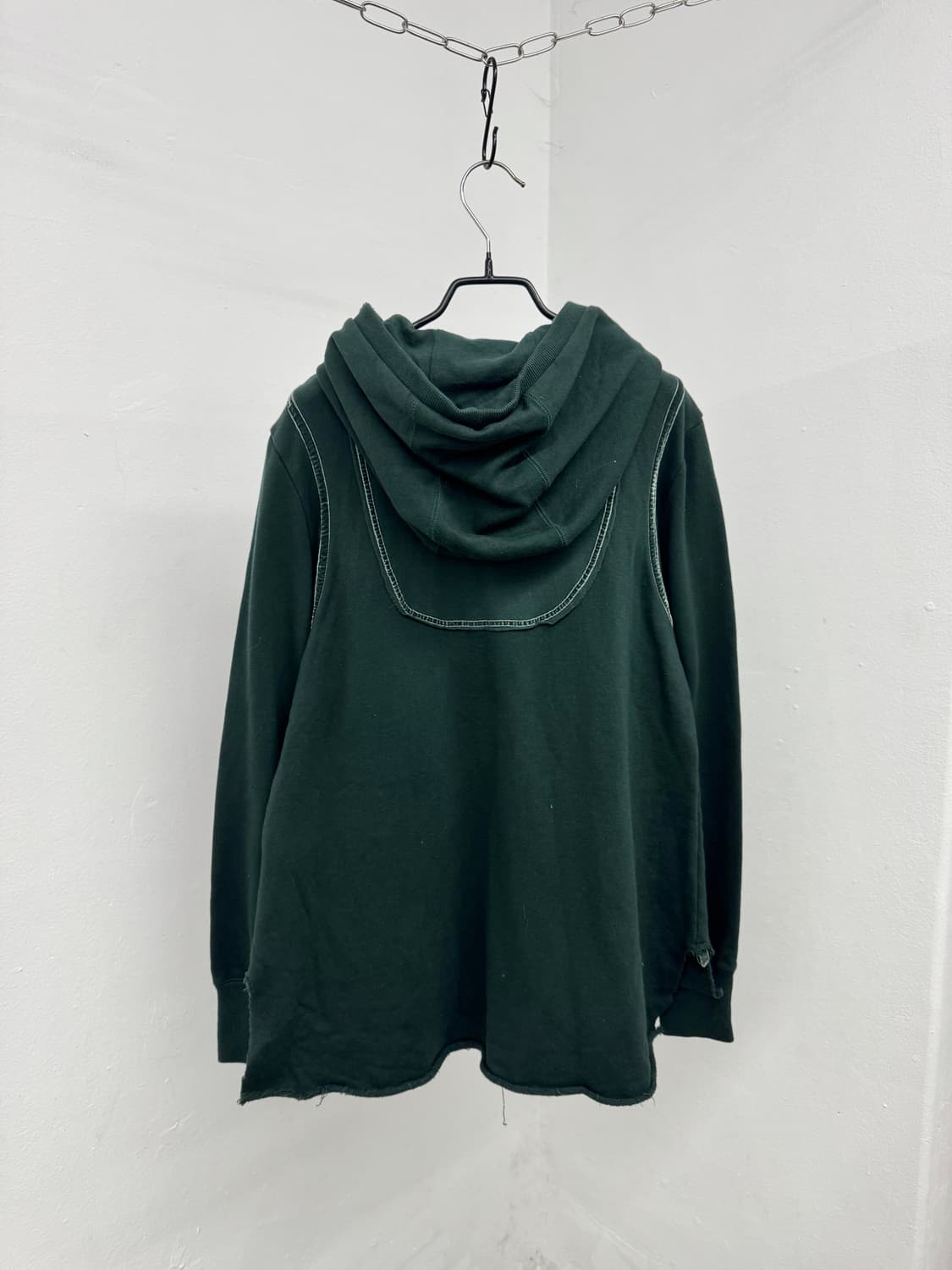 톰보이 딥그린 러프 디테일 후드집업  상품이미지9