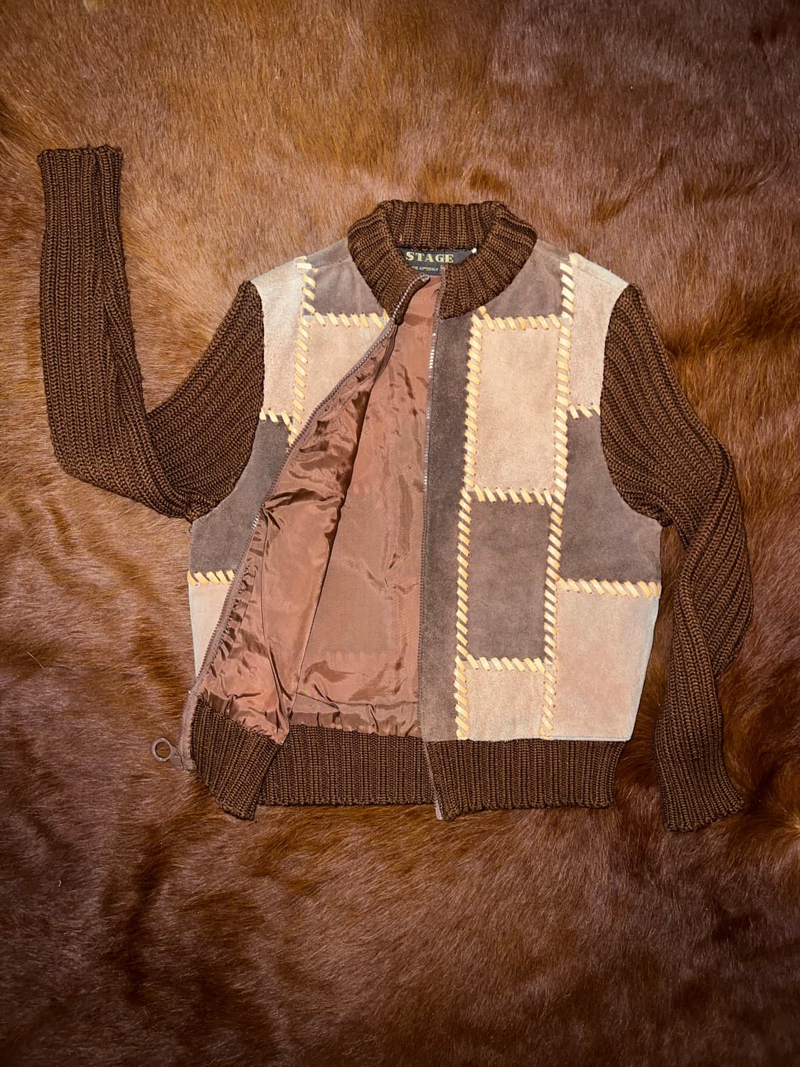 Suede Patch Knit Jacket  상품이미지5