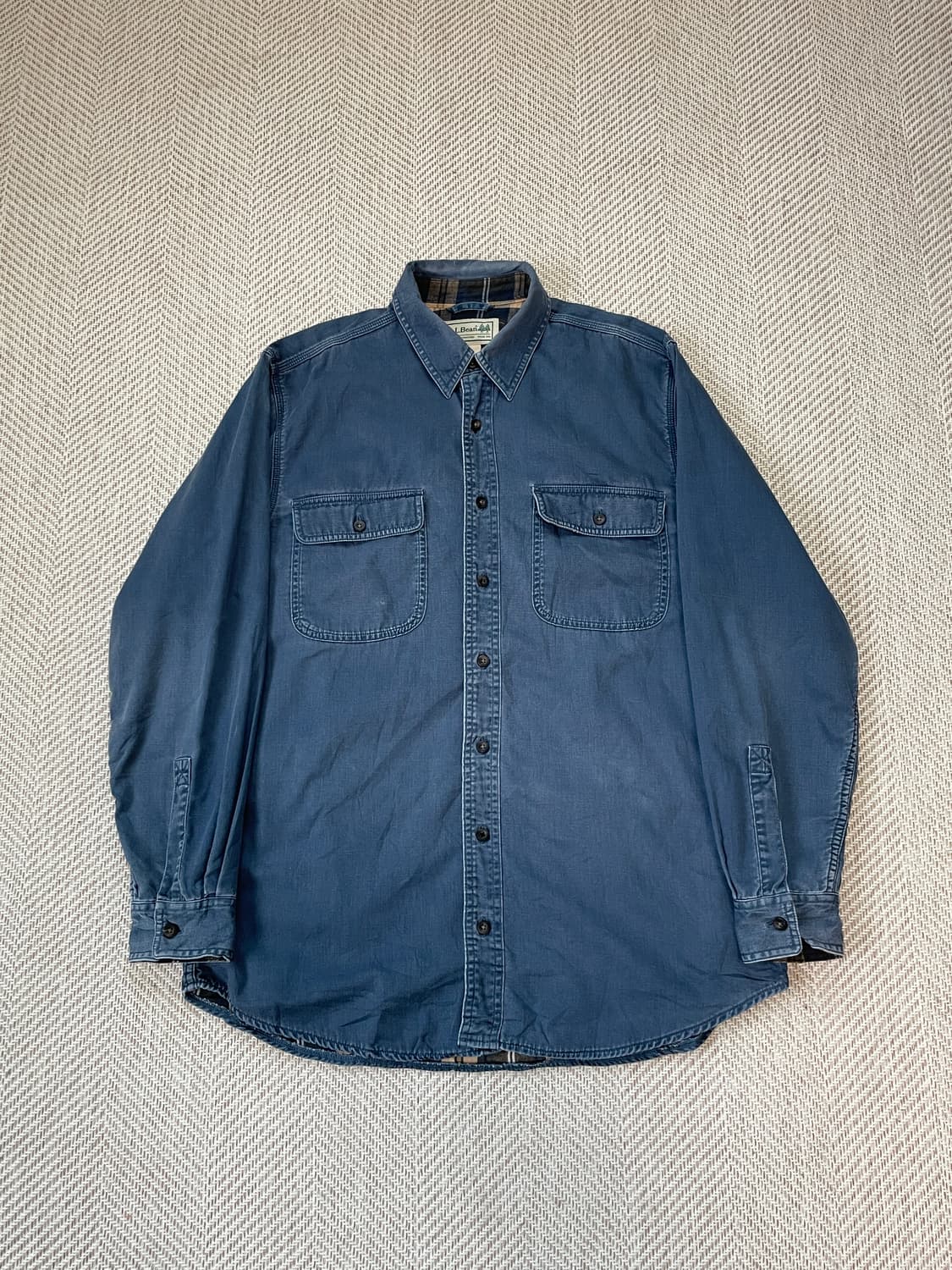 엘엘빈 페이딩 체크 라이닝 워크 데님 셔츠 자켓 J03570 상품이미지1