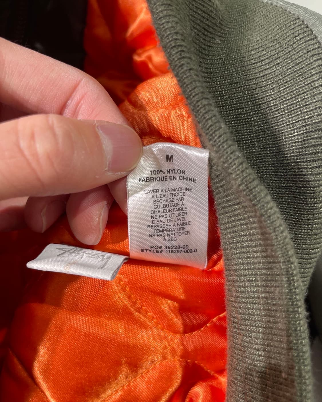 스투시 올리브 ma-1 나일론 봄버 자켓 상품이미지9