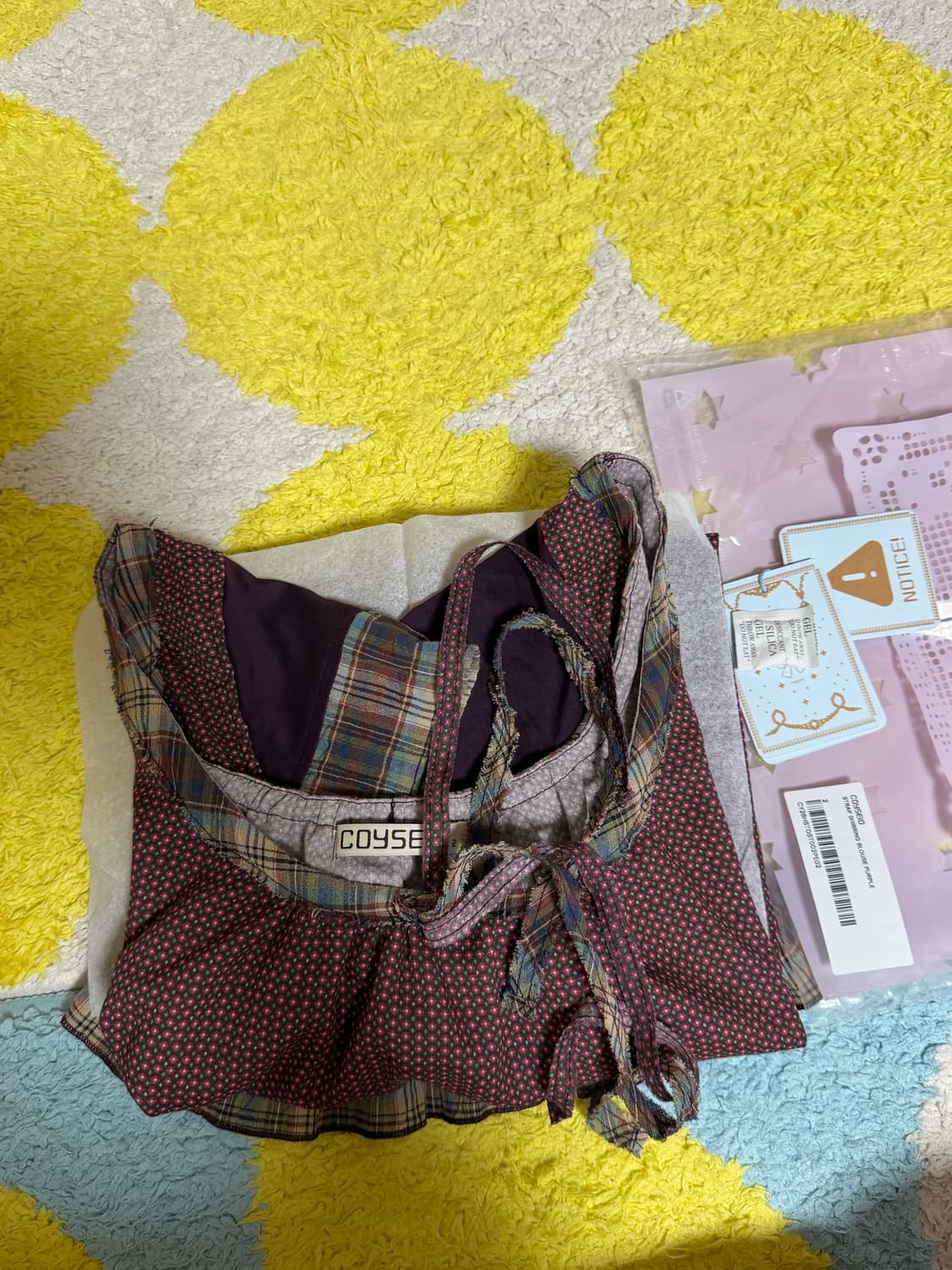코이세이오 STRAP SHIRRING BLOUSE PURPLE 상품이미지9