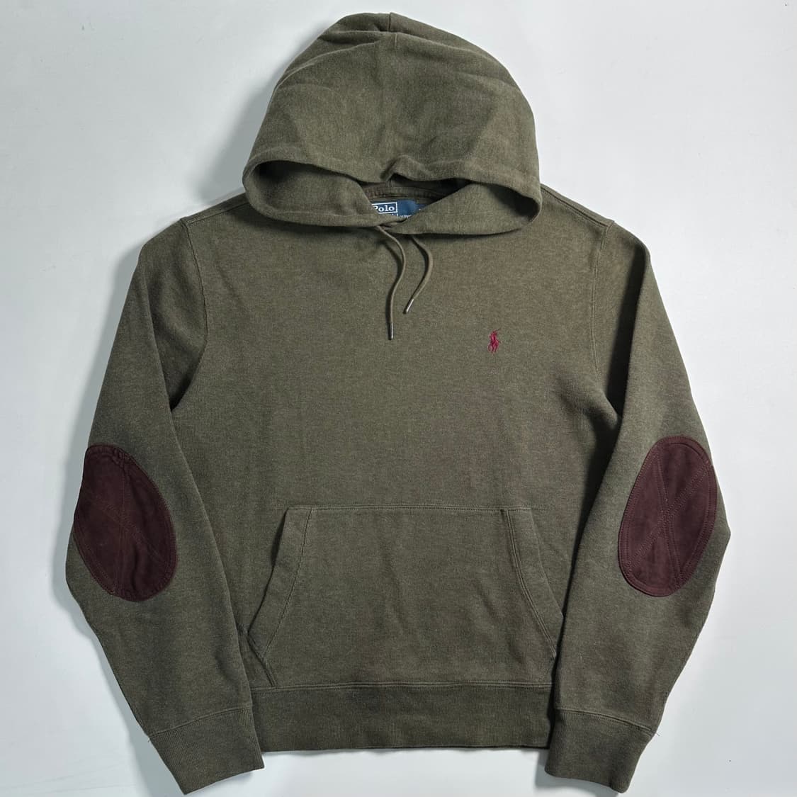 폴로 랄프로렌 엘보패치 카키 후드티 상품이미지1
