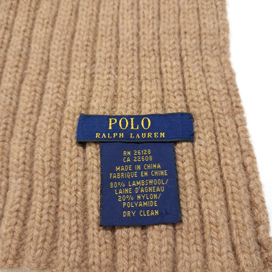 MX644 폴로 00s 램스울 카멜 브라운 리브드 머플러 목도리 상품이미지4