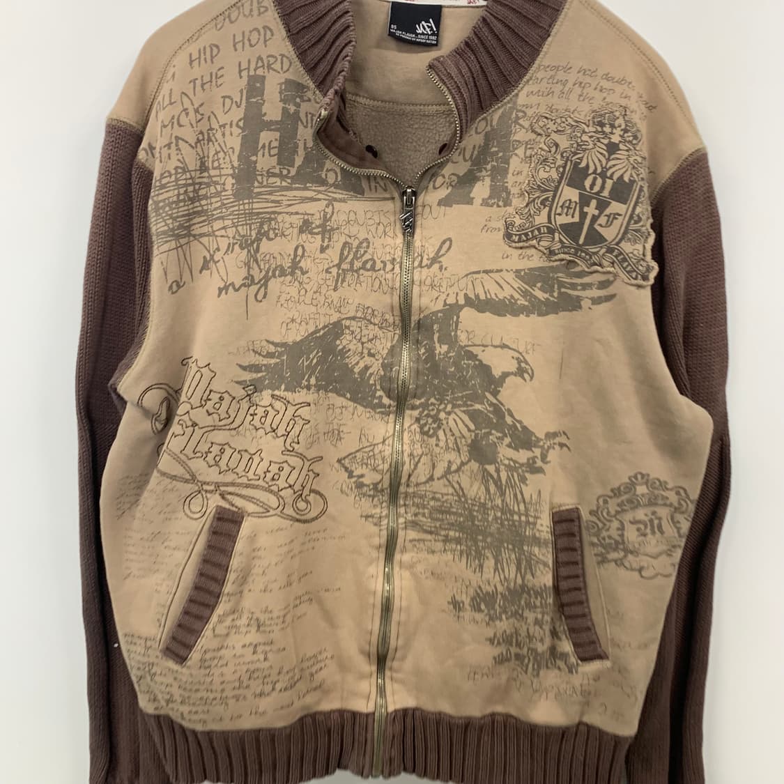 마자플라바 y2k 와투케 카키브라운 니트 집업 상품이미지4