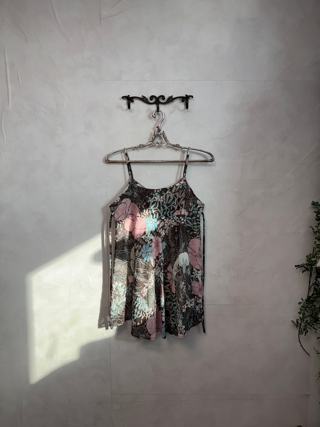 Pink brown oriental floral sleeveless  상품이미지5