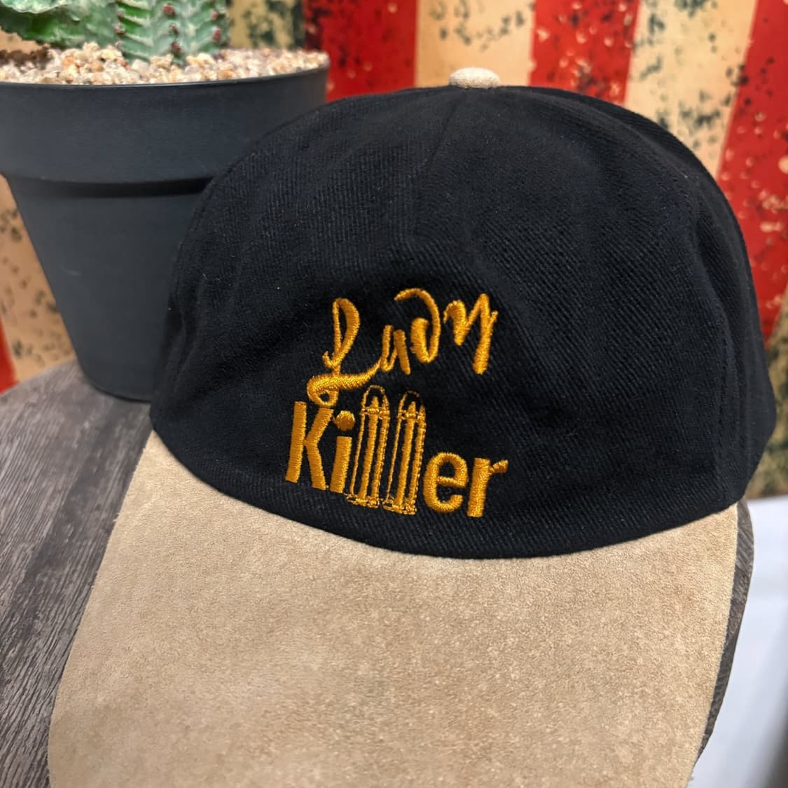 빈티지 레이디킬러 위트 레터링 코튼 스웨이드 캡 N262 상품이미지2