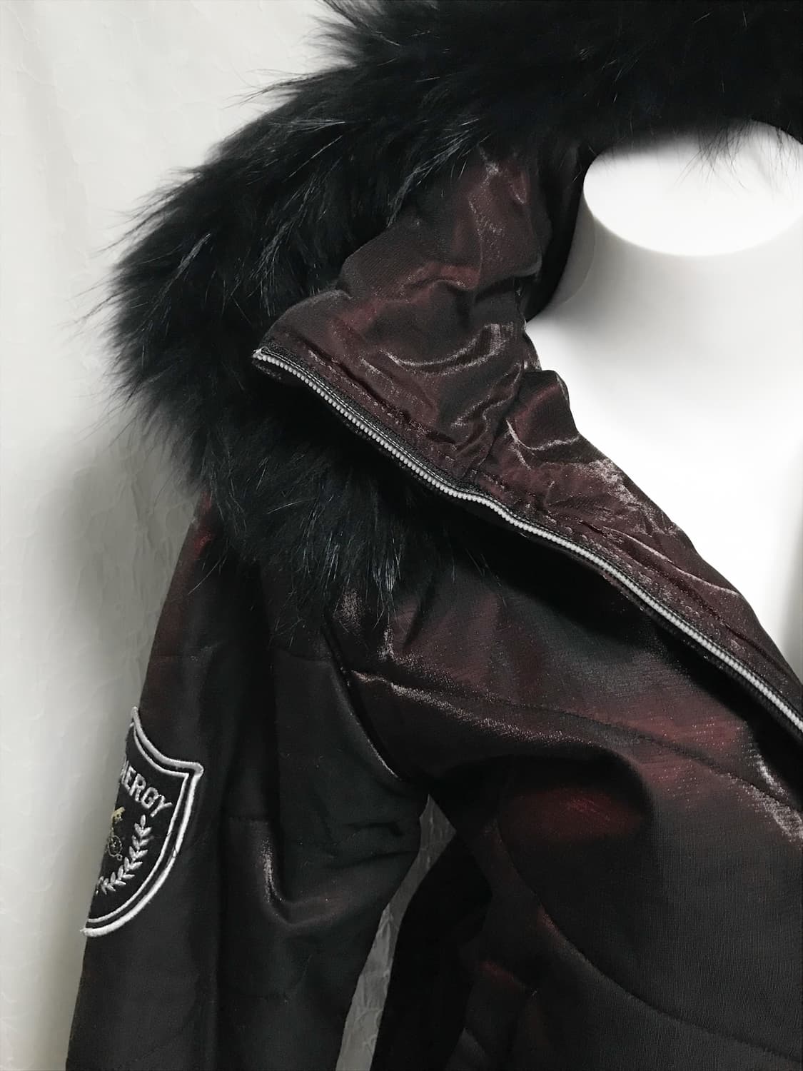 택포•빈티지 vkei 펑크 퍼 후드 투웨이 집업 패딩 상품이미지5