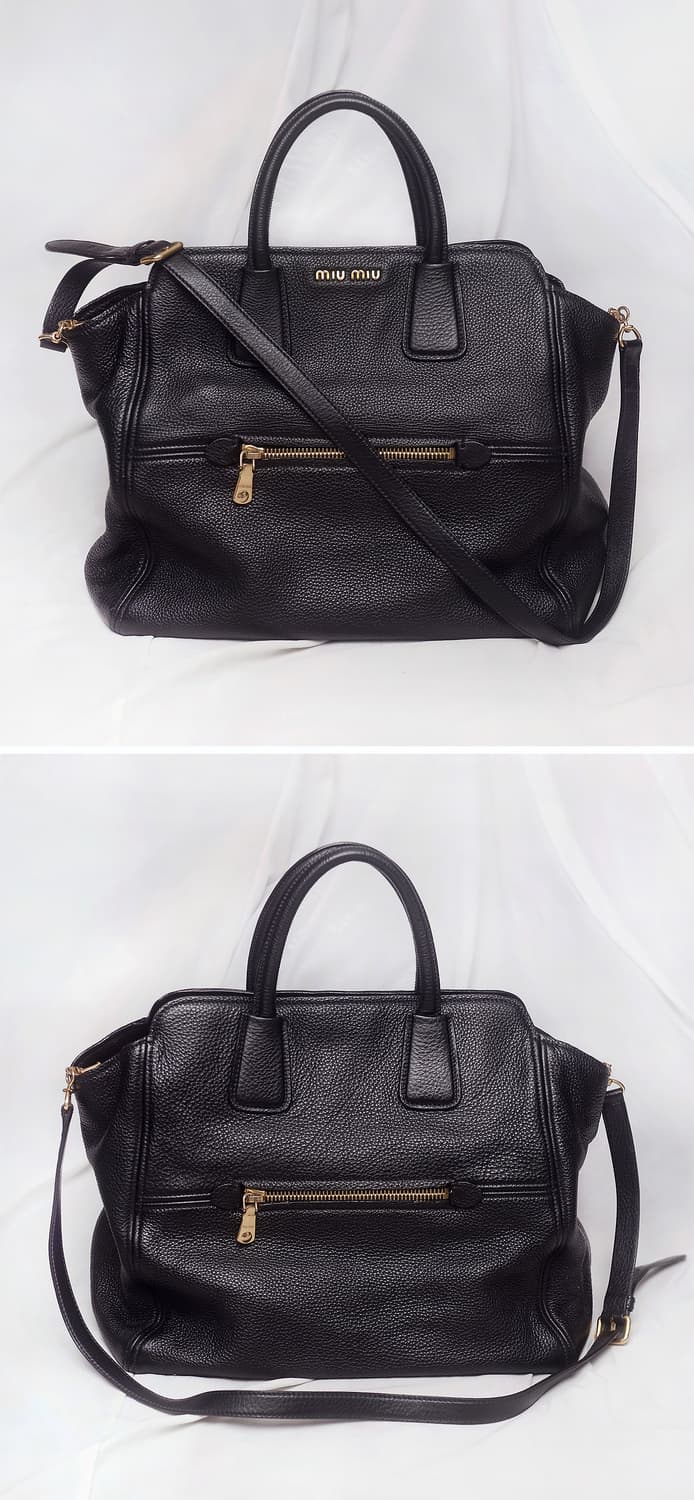 미우미우 (miu miu) 비텔로 카리브 금장 블랙 2웨이 빅토트.숄더백 상품이미지2