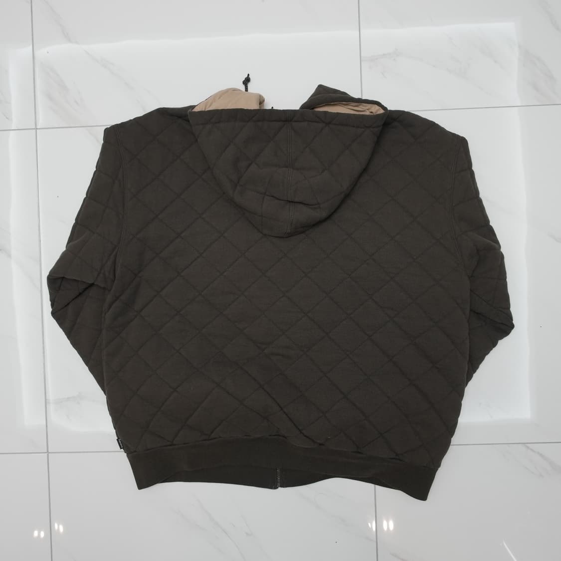 [XL] 슈프림 퀄티드 집업 후드 다크 브라운 상품이미지5