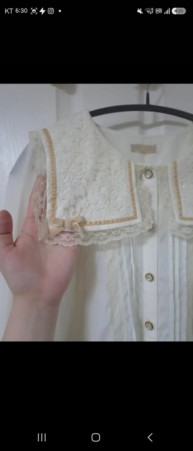 axesfemme 악세스팜 자수 레이스 블라우스 양산형모리걸 일본빈티지 상품이미지3