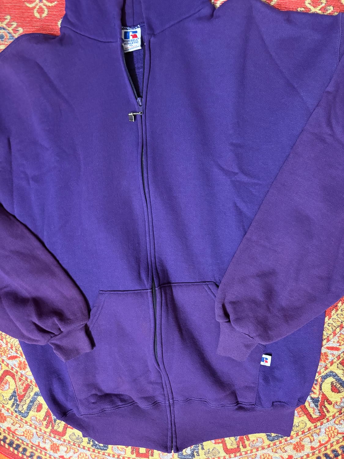 미제 러셀 빈티지 후드 집업 퍼플 페이딩 xl 상품이미지2