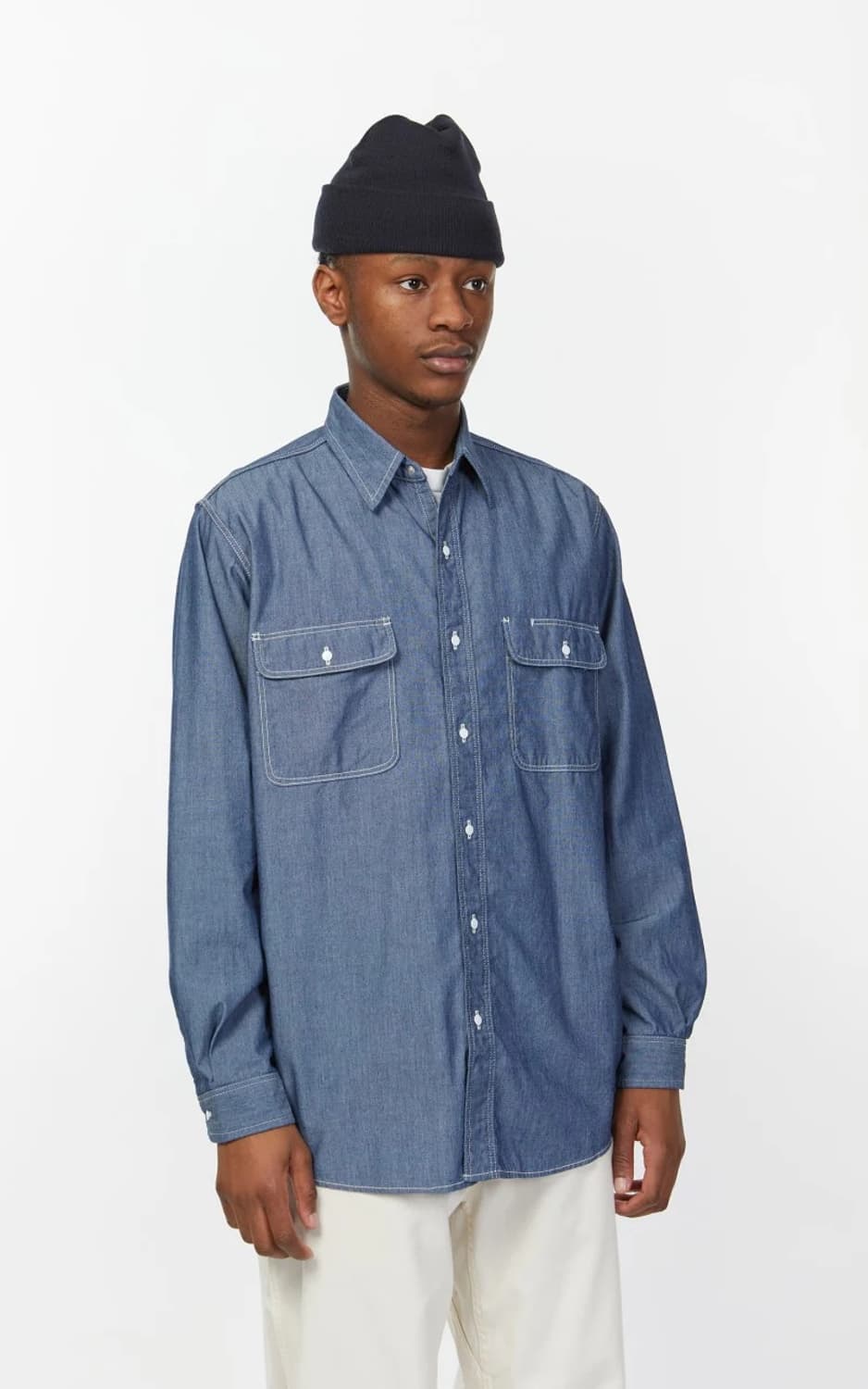 [L]나나미카 레귤러 칼라 윈드셔츠 인디고 판매합니다. 상품이미지2