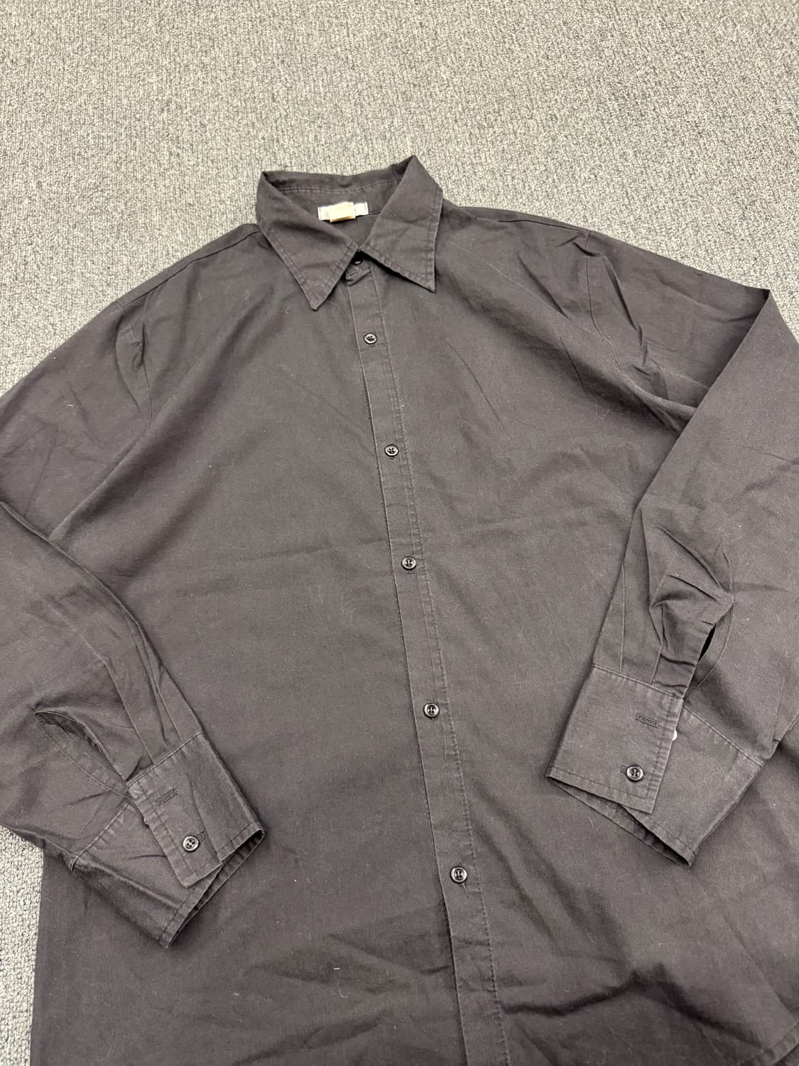 XL)Pop Icon 빈티지 등판 프린팅 블랙 긴팔셔츠 상품이미지4