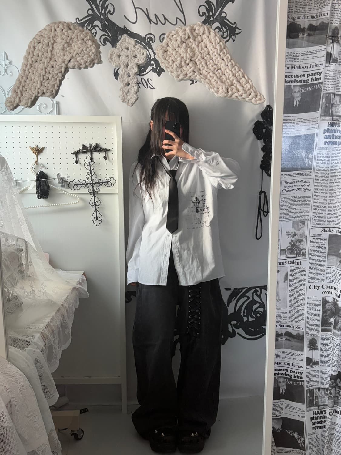 • Hurt Printed White Shirt & Tie Set 상품이미지2