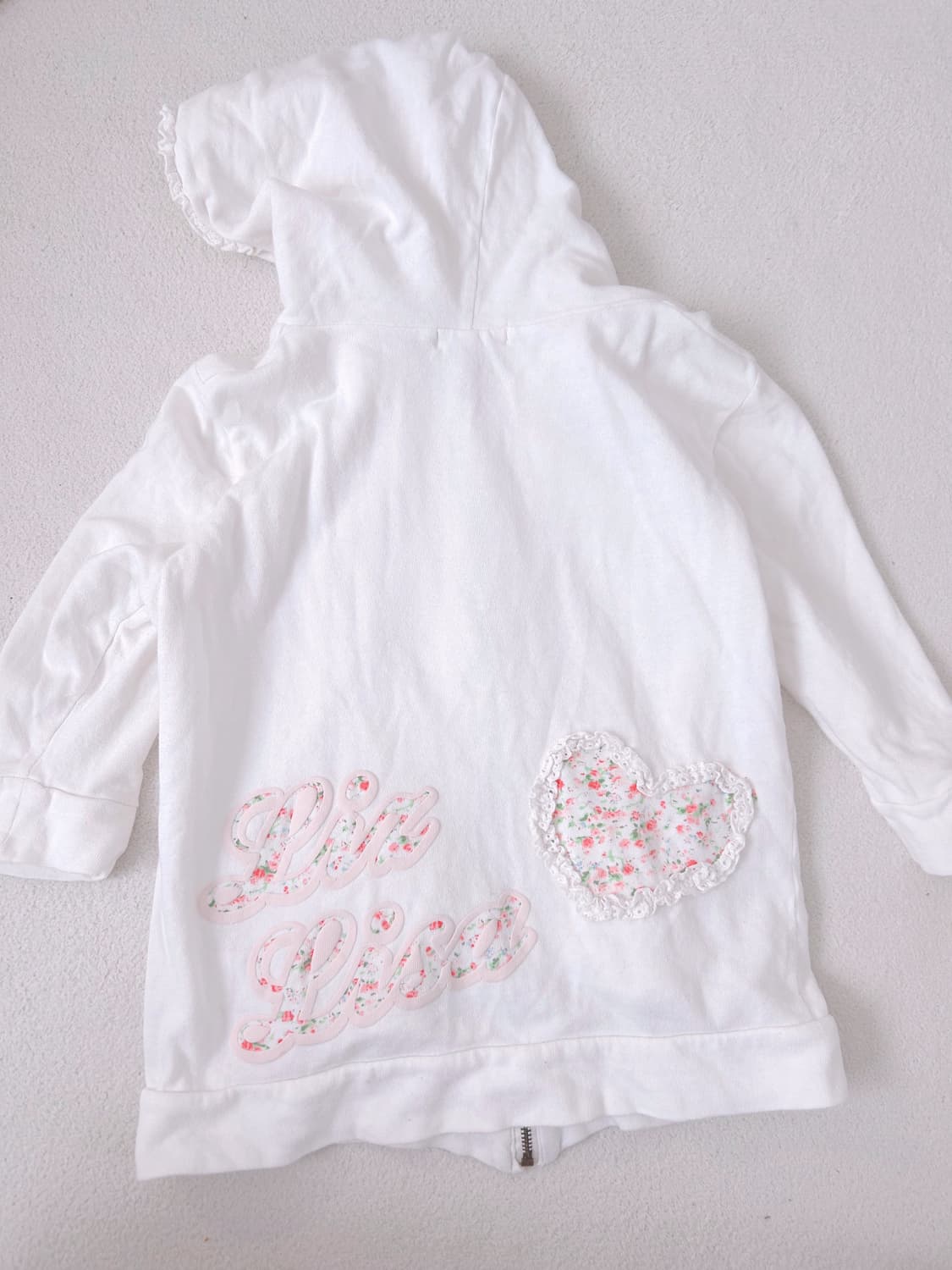 리즈리사 펀칭 하트 패치 로고 후드집업 히메갸루 라떼갸루 상품이미지2