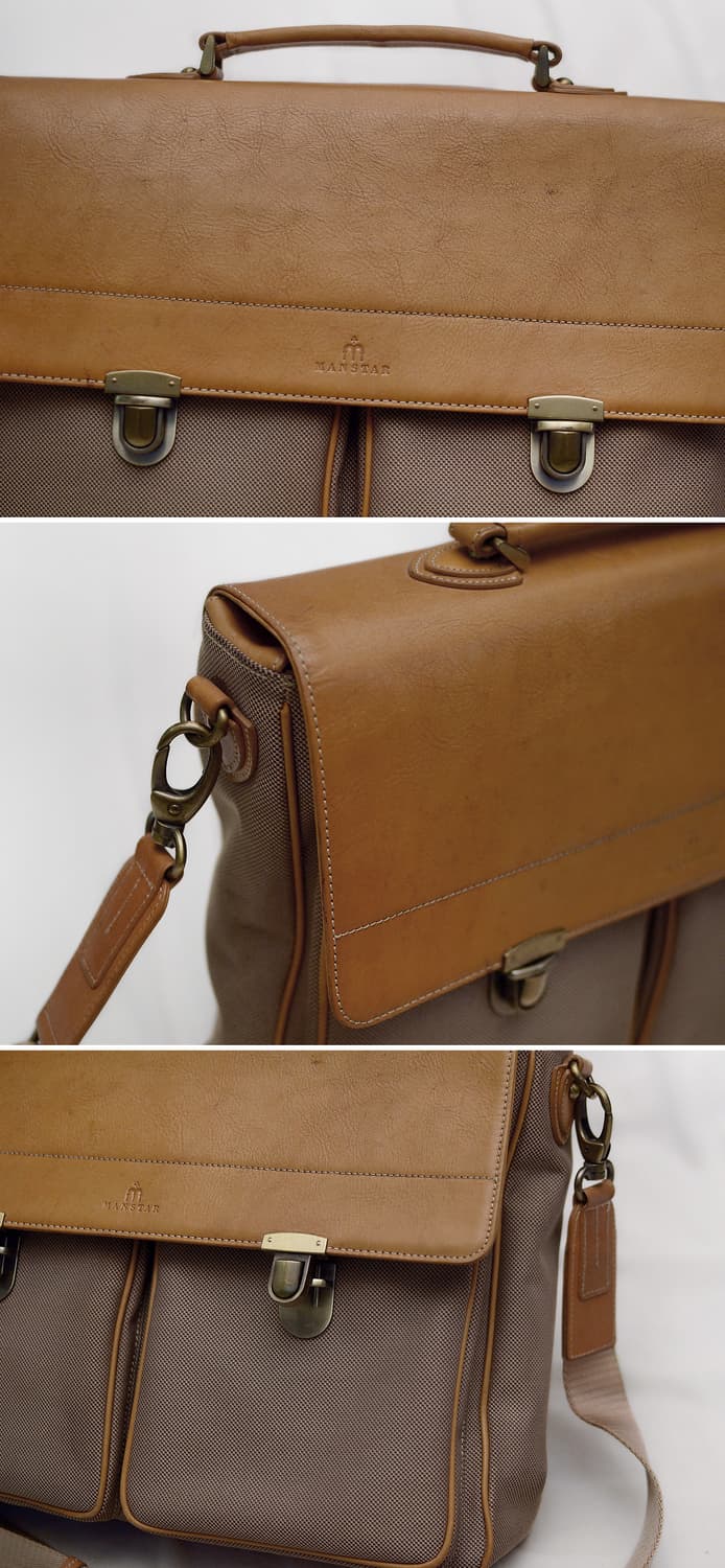 코오롱 맨스타 컬렉션 라인 캔버스 레더 플랩 메신저백 상품이미지8