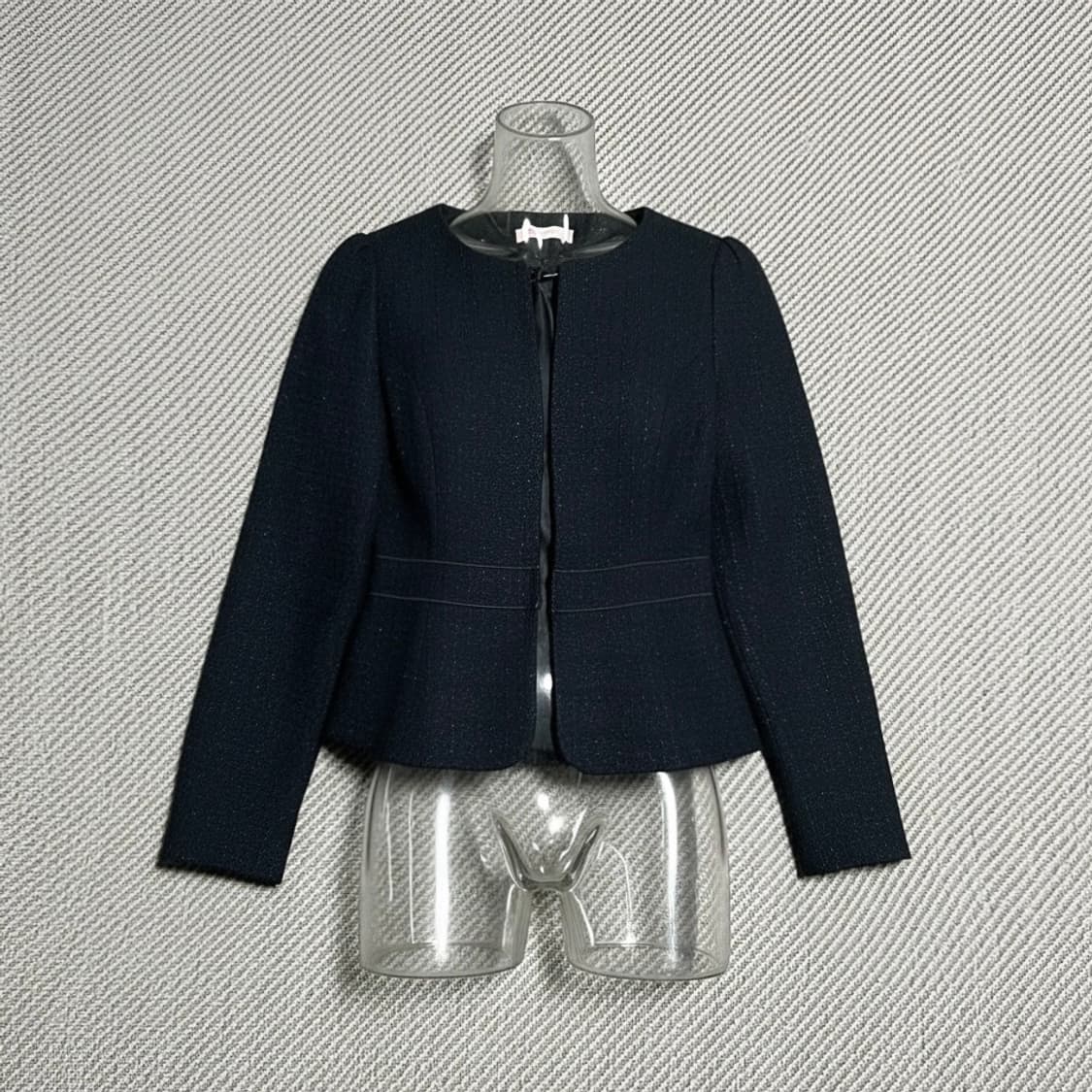 [L] Mitsumine 우먼즈 네이비 라운드 블레이저 자켓 상품이미지1