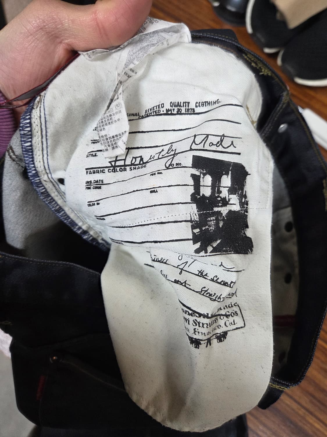 리바이스 왁스 코팅 진 팬츠 30 슬림핏  상품이미지5