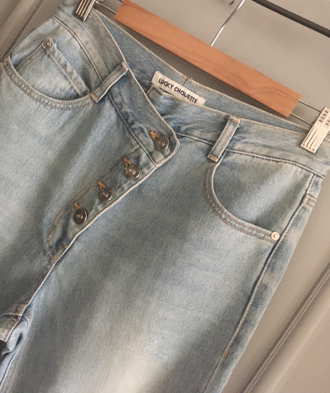 럭키슈에뜨 레터링 데님 팬츠 36 상품이미지4