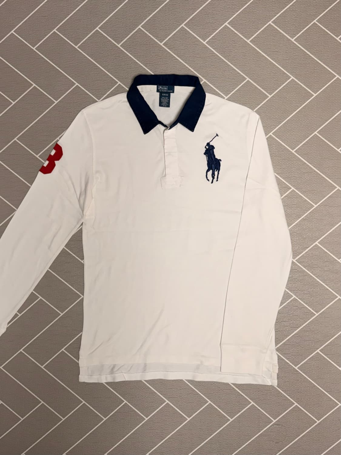폴로 빅포니 긴팔 럭비티 화이트 상품이미지2