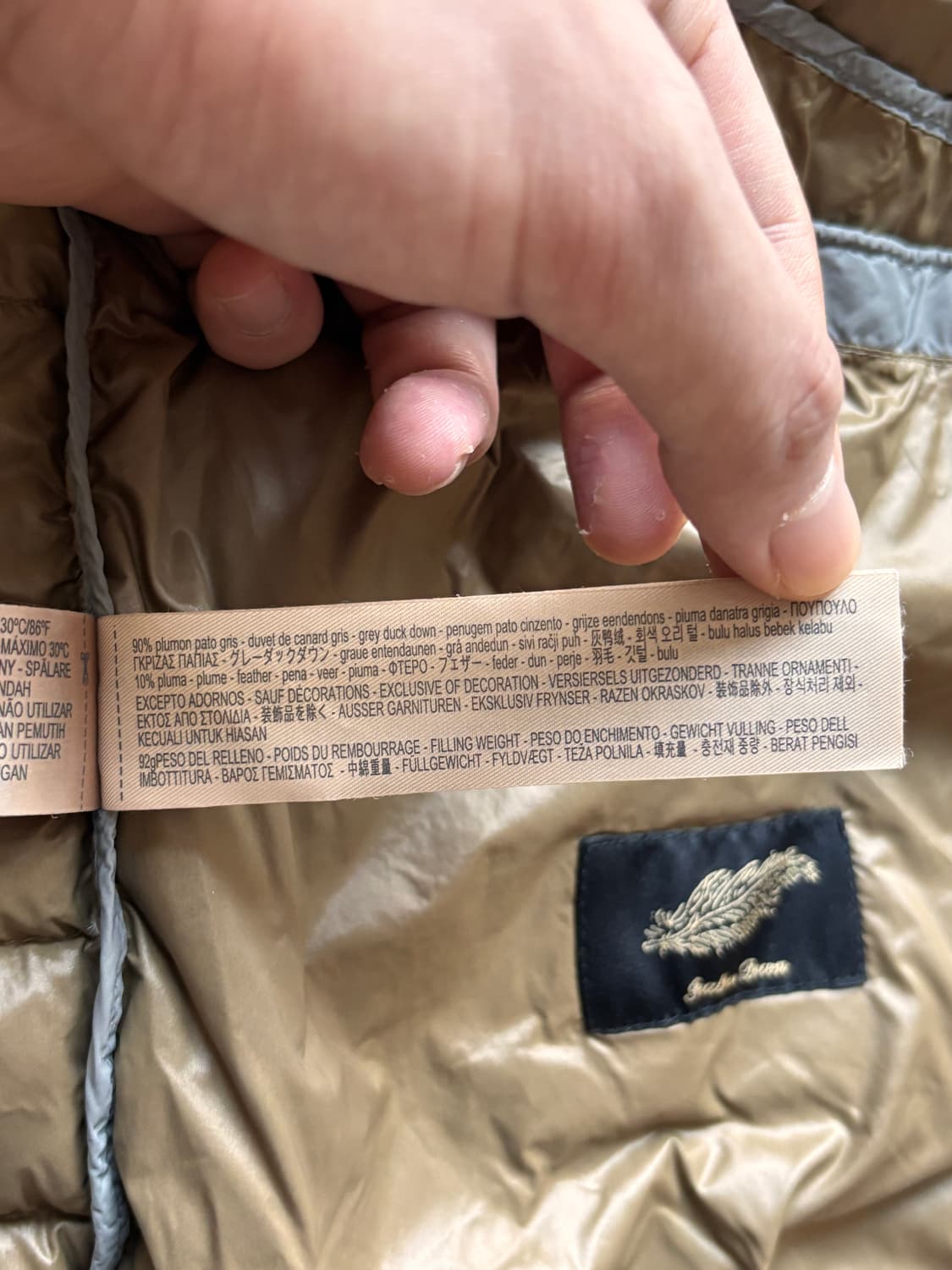 마시모두띠 다운 베스트 그레이 M 덕다운 90/10 상품이미지9