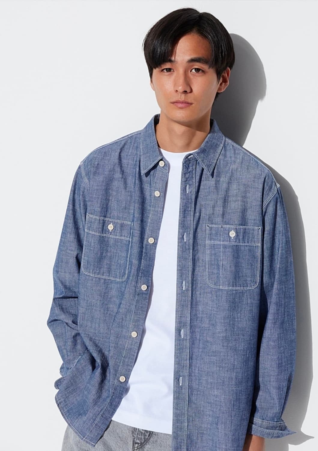 유니클로 샴브레이 워크 셔츠 XL 상품이미지1