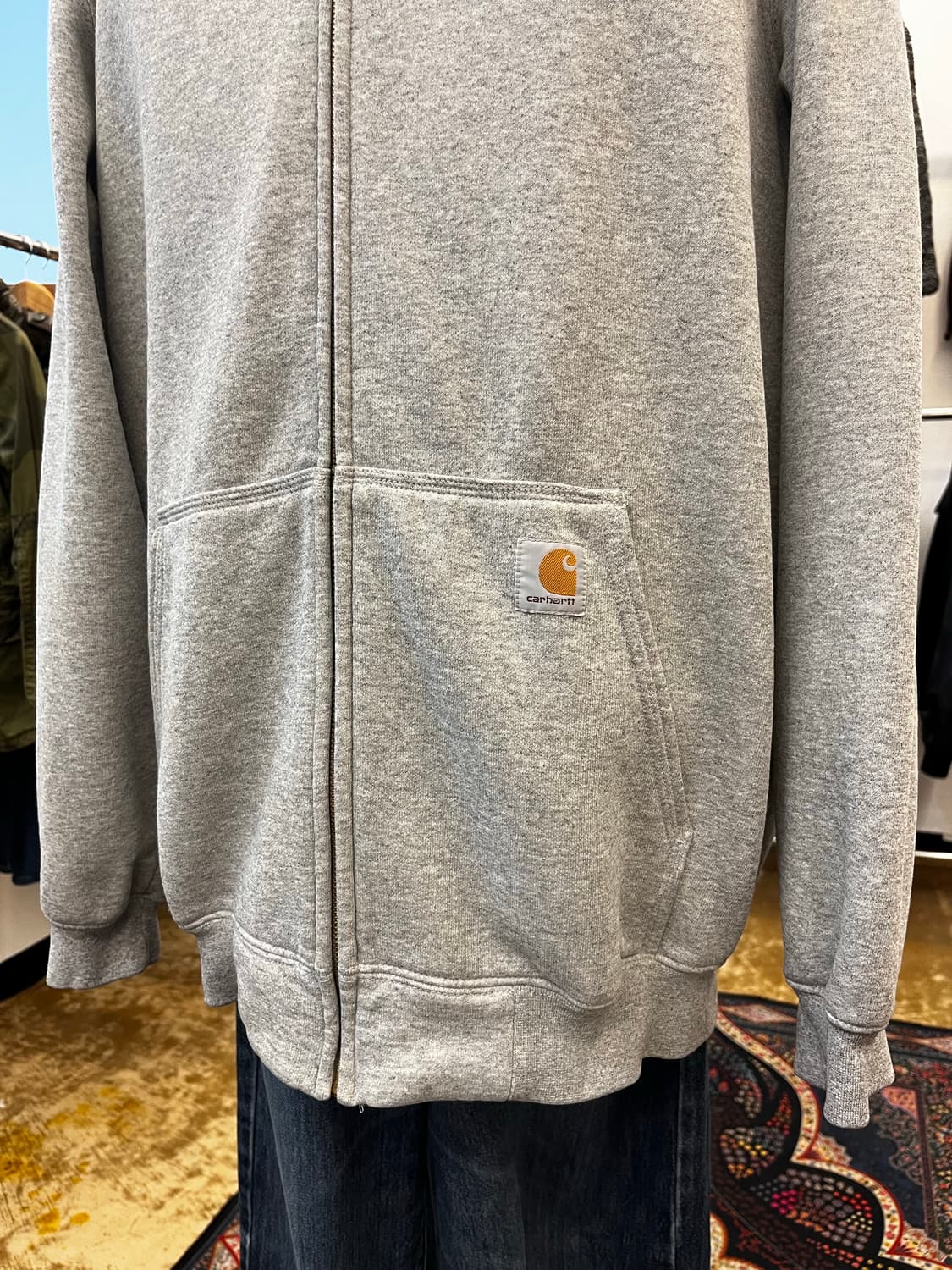 칼하트 오리지널핏 후드 집업 그레이 상품이미지2