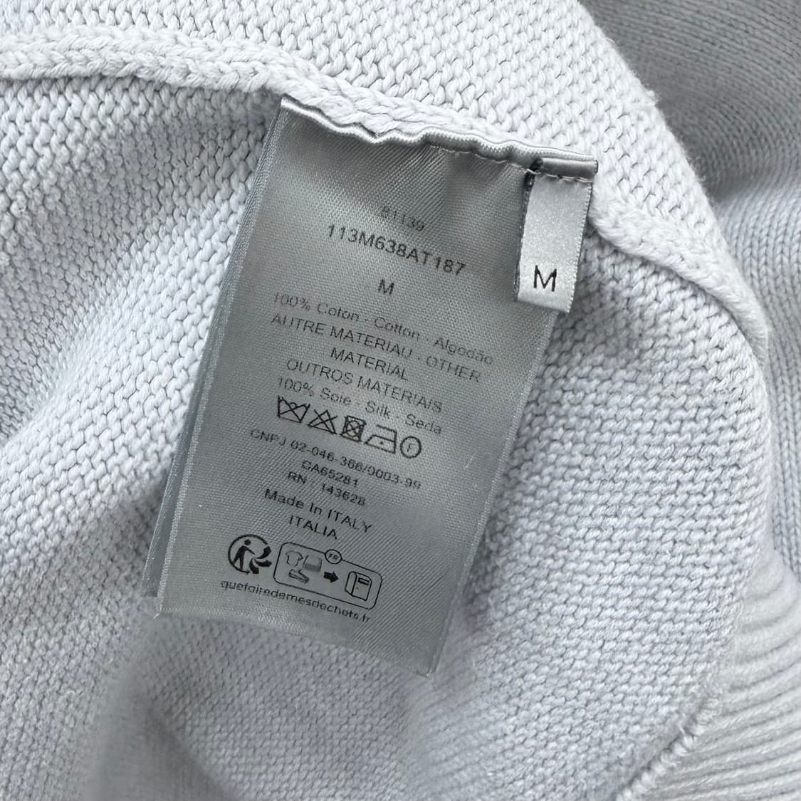 [S+급/M] 디올 오블리크 인서트 니트 스웨터 라이트 그레이 상품이미지6