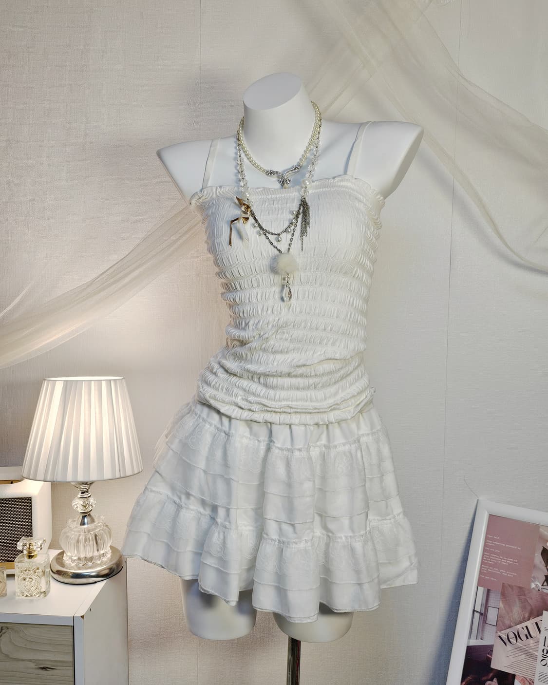 White mori look style set 상품이미지4