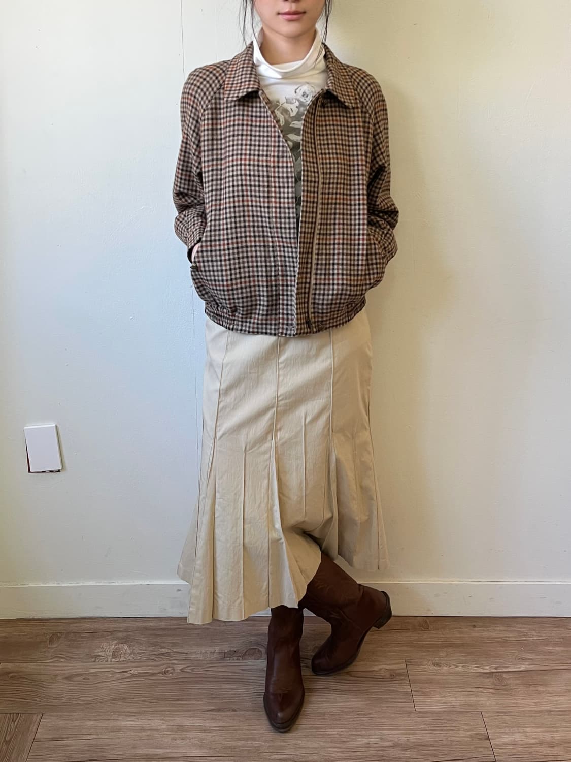 버버리 깅엄 체크 울 스윙탑 자켓 상품이미지7