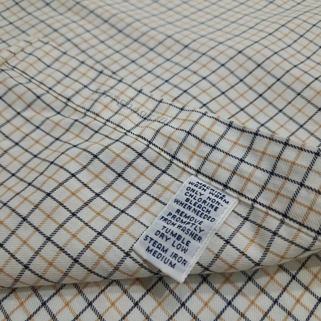 CL943 XL 폴로 90s 홍콩판 네이비브라운 마이크로체크 셔츠 상품이미지5