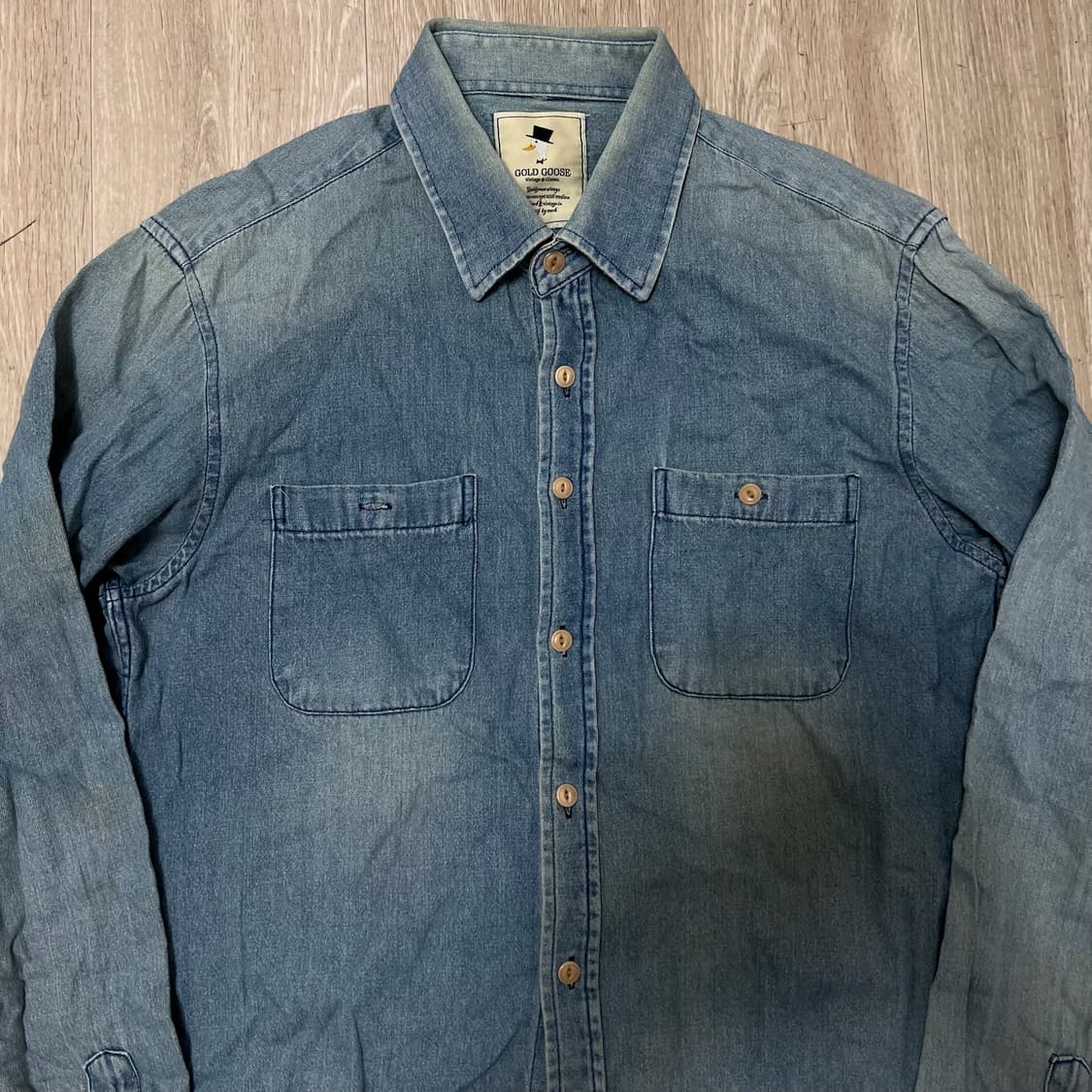 골든구스 베이직 워싱 데님셔츠 청셔츠 M/95  상품이미지2
