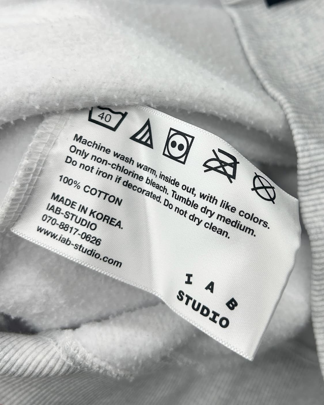 아이앱 스튜디오 베이직 빅로고 스웻 후드티 멜란지 상품이미지7