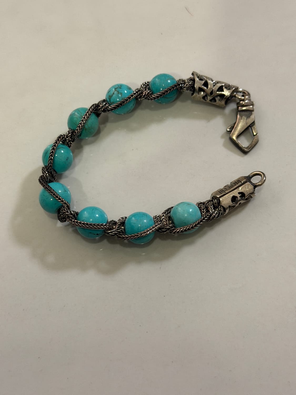 에마누엘레 비코치 실버 & 블루 비즈 팔찌 상품이미지2