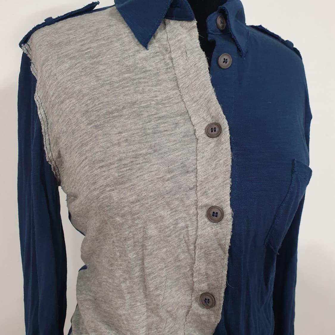 빈티지 그런지페어리 y2k 밀란로랭 u라인 셔츠 탑 상품이미지5