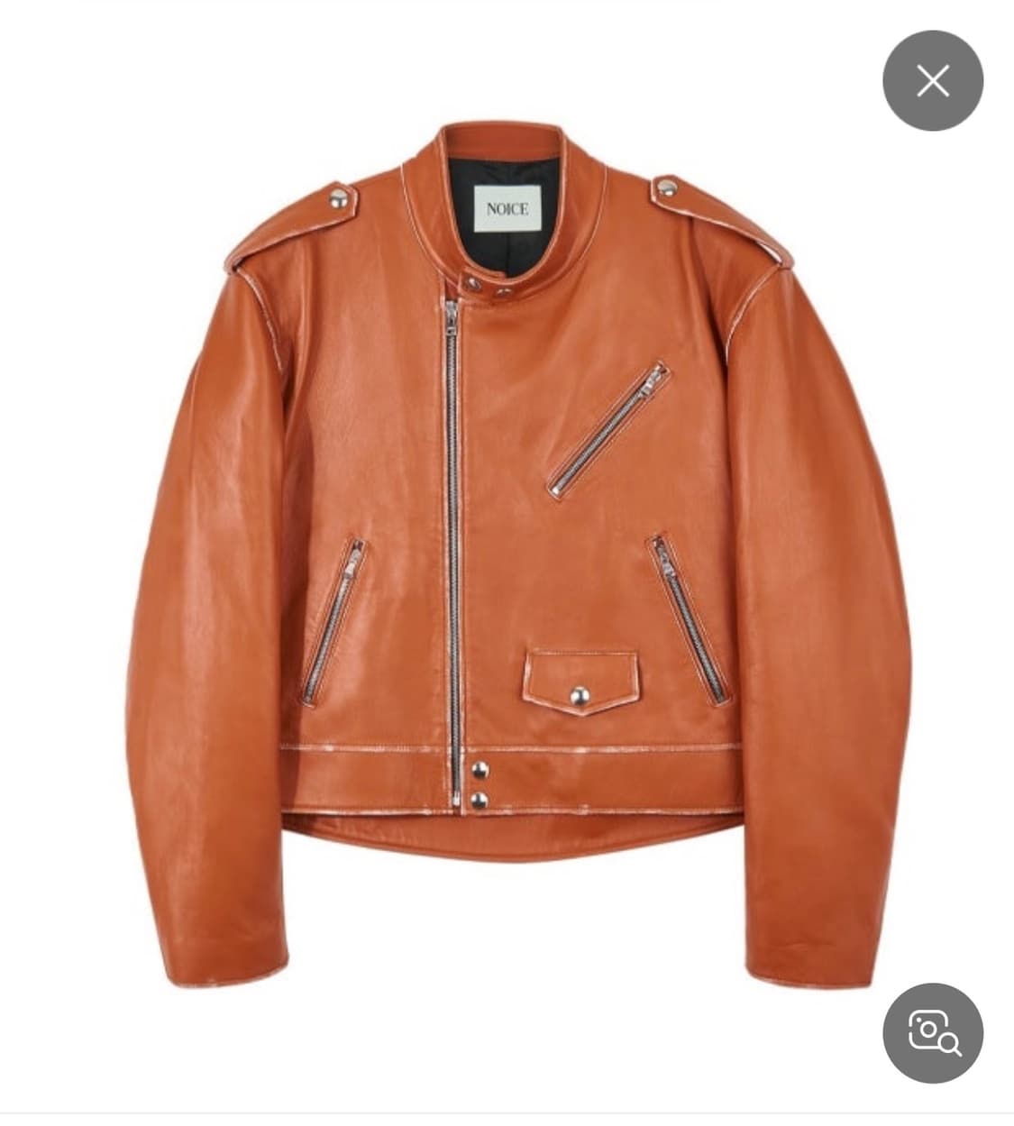 노이스  바이커 램스킨 레더 자켓 브라운 L size 상품이미지2
