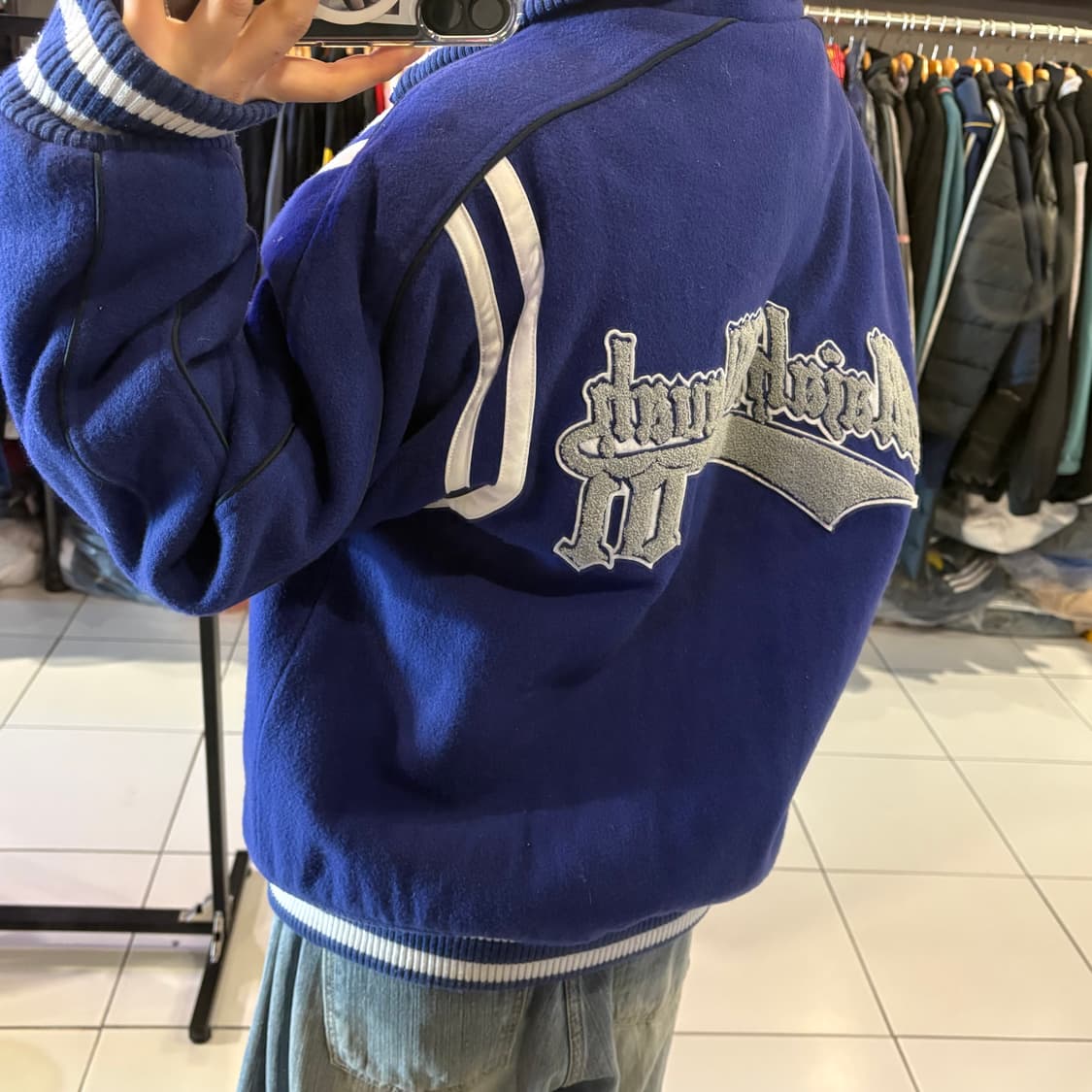 마자 플라바 블루 빅로고 울 스타디움 바시티 자켓 상품이미지2